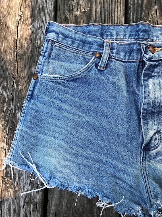 Vintage Faded Wrangler Cutoffs Jean Shorts - image 3