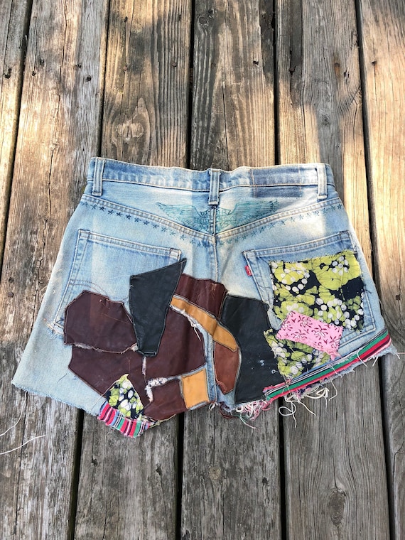 Vintage Rare Levis Patched Harley Davidson Cutoffs