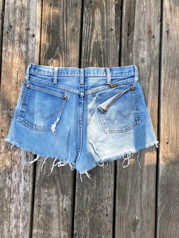 Vintage Faded Wrangler Cutoffs Jean Shorts - image 4