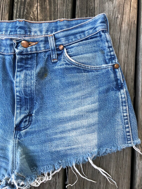 Vintage Faded Wrangler Cutoffs Jean Shorts - image 2