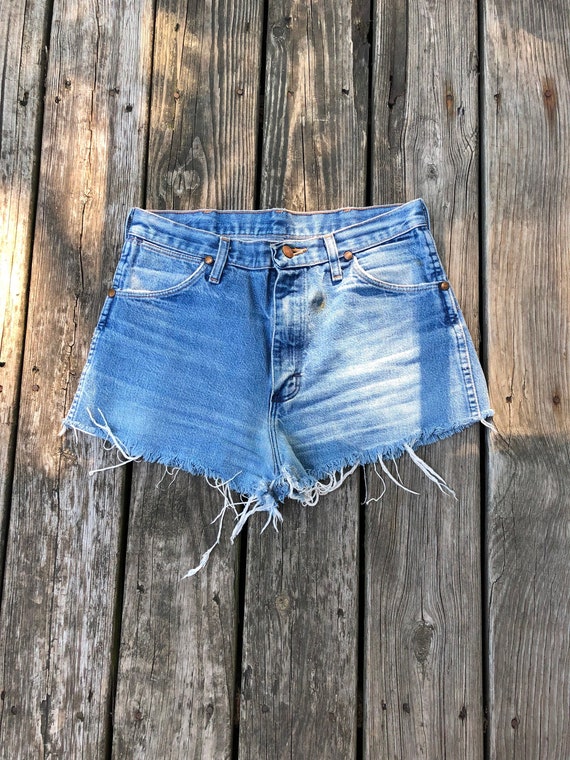 Vintage Faded Wrangler Cutoffs Jean Shorts - image 1