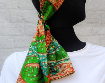 Ankara Wax Block Print Headwrap: African Mudcloth Scarf, Stole