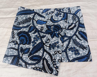 Blue Floral African Wax Print Cotton Table Runner