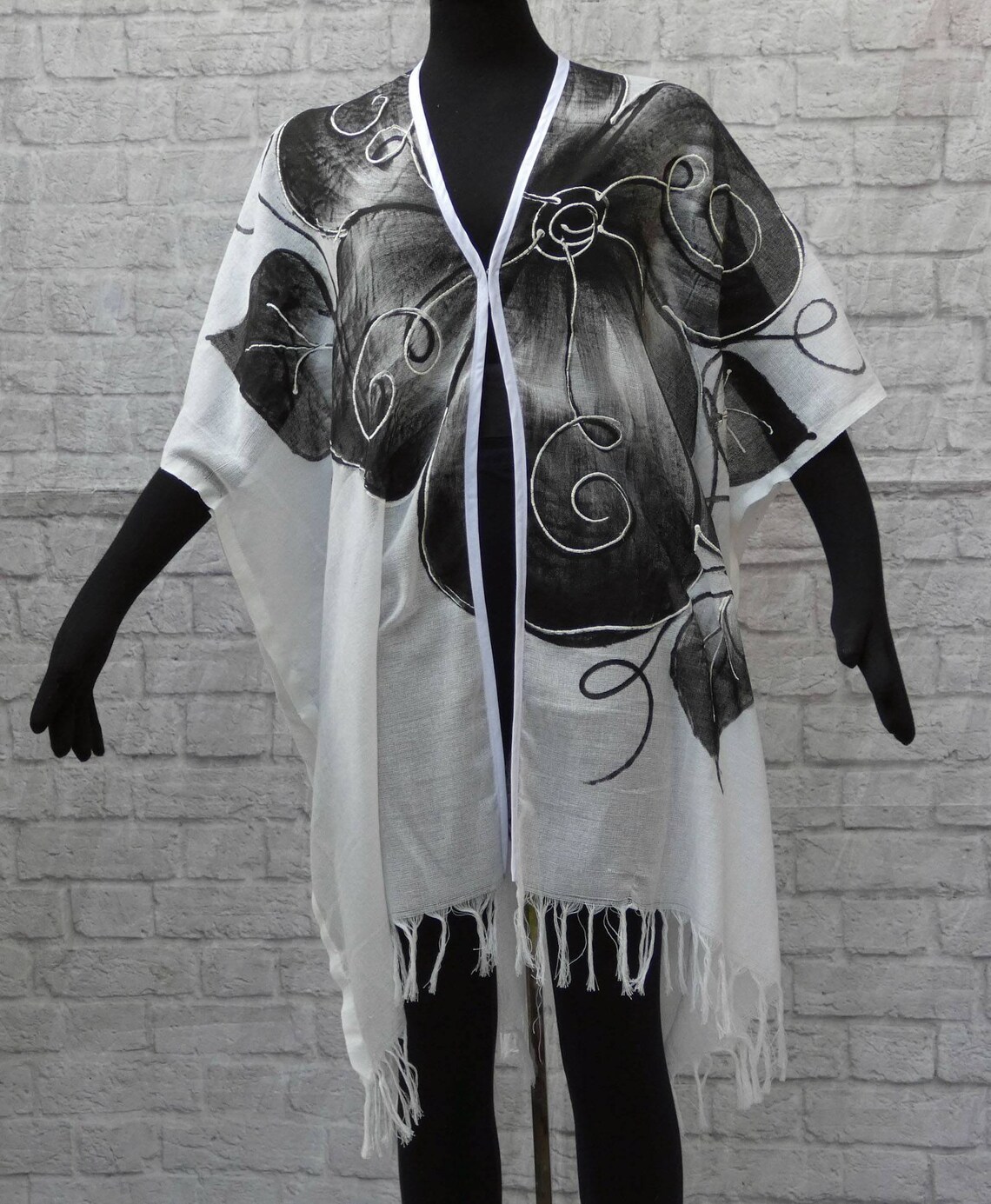 Lightweight Cotton Gauze Coverup Duster. Handpainted Tropical Etsy