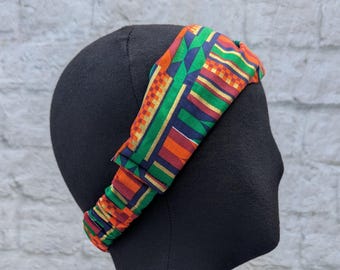 Kente Cloth Headband: Twisted African Print Cotton Hair Accessory