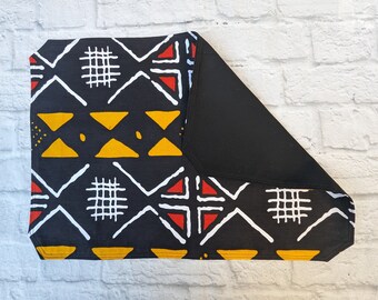 African Earthtone Placemats: Reversible Cotton Dinner Mats, Set of 4