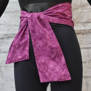 Cherry red batik artwork 100% Cotton  headband and belt .Reversible,adjustable, versatile.Beach, Getaway ready.Machine washable.