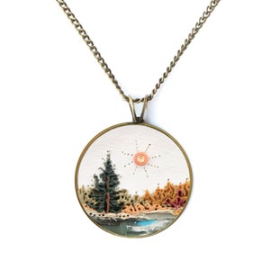 MINNESOTA Necklace, Minnesota Jewelry, Voyageurs National Park, Lake Life, Pine Trees, Minnesota State Apparel, Minnesota Canoe Path
