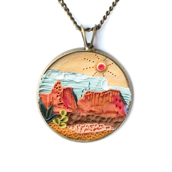 ARIZONA National Park Necklace Earth Clay Jewelry Grand Etsy