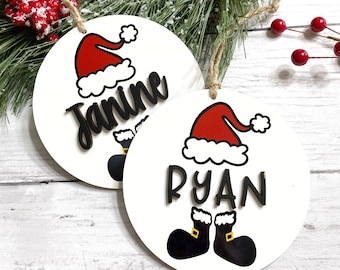 Personalized Santa Christmas Ornament - Custom Personalized Ornament - Christmas Gift Tag - Christmas Tag Ornament - Christmas Gift - Tag