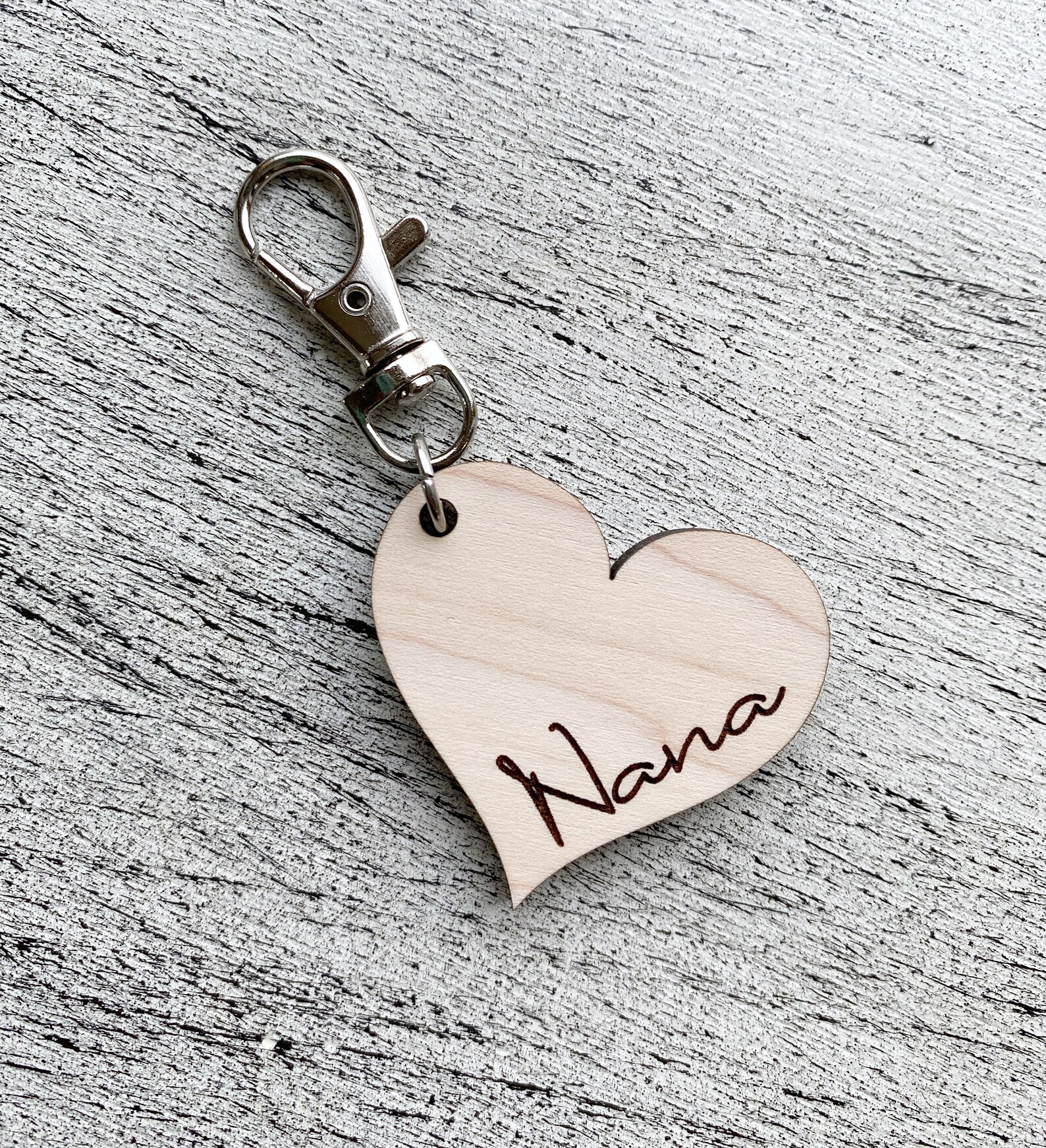 Personalized Heart Keychain Laser Engraved Wood Keychain Etsy Canada