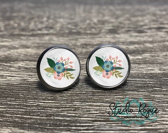 Floral Stud Earrings / Country Flowers HYPOALLERGENIC Earrings / 8mm 10mm 12mm / Choose Size / Flower Earrings / Post Earrings / Minimalist