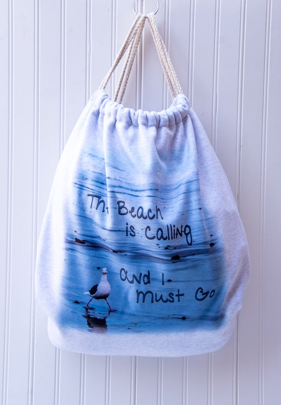 drawstring beach bag