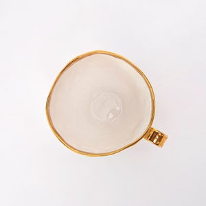 Porcelain Mug 310ml. Porcelain decorated with gold, Luxury tea mug, Gold handmade porcelain, Classic tableware, Romantic design cup, DANCER zdjęcie 3