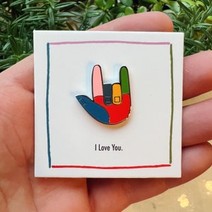 I Love You ILY Enamel Pin image 2