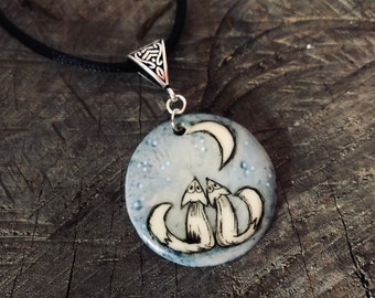 Nature based hand painted pendant, for the lovers of the wild. Symbolic jewelry inspired by tradition hand crafted in Transylvania. Martisor