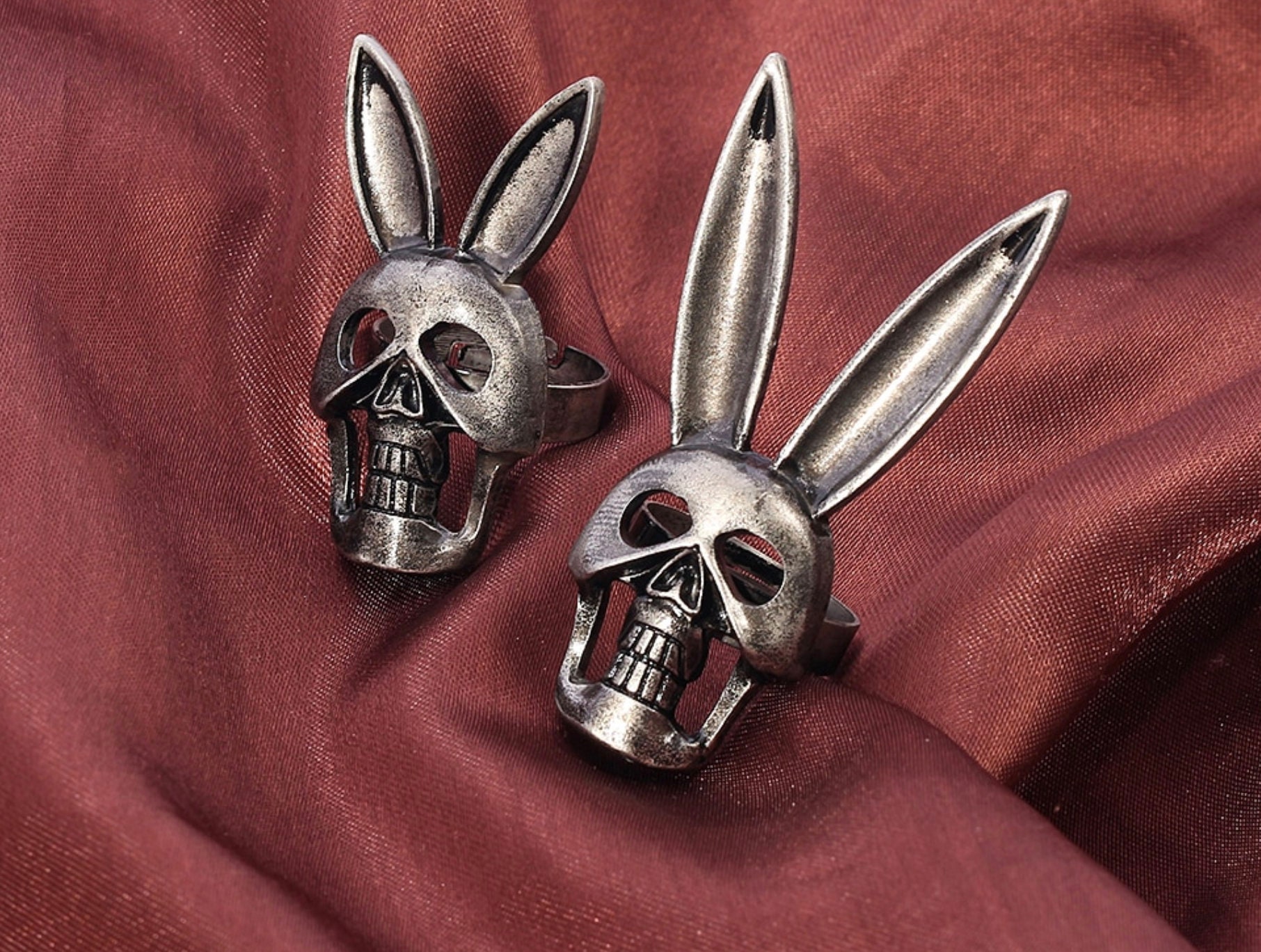 Rabbit Ring Bunny Ring Skull Ring Animal Skull Ring Punk Ring