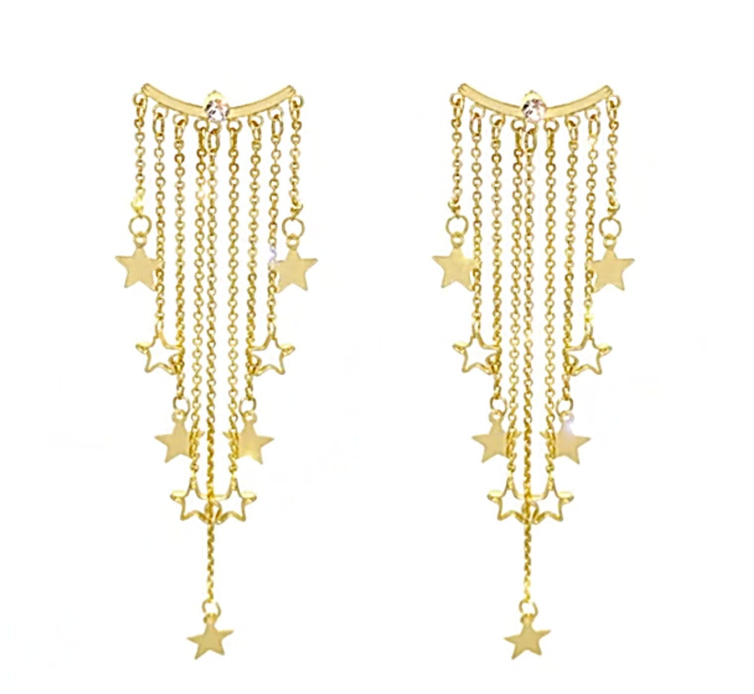 Star Earrings Drop Earrings Celestial Earrings Star Dangle Etsy