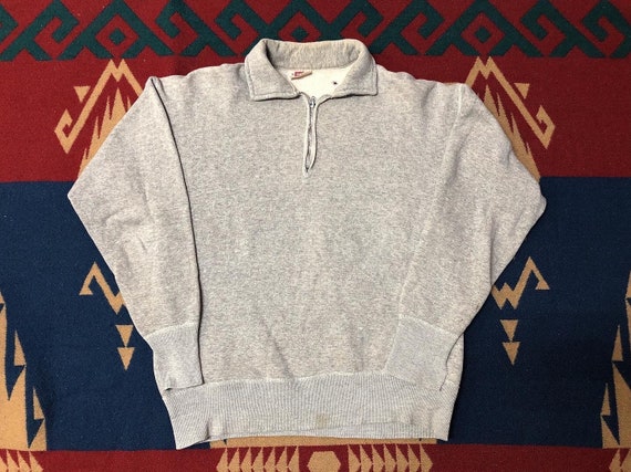 50s Hanes half zip sweatshirt faded sweatshirt