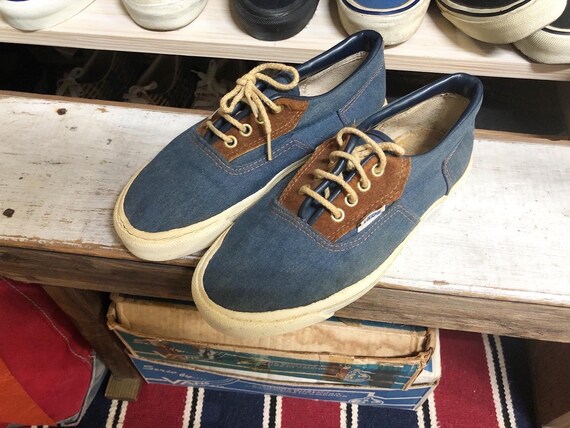 Vintage 80s Vans Denim Shoes Made in Usa Style195 - Etsy 