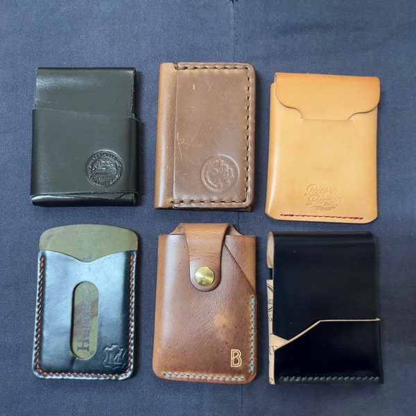minimalist wallet / handmade wallet/ leather wallet/ horween wallet/ shell cordovan