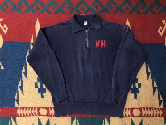 50s 60s VH half zip sweatshirt faded sweatshirt