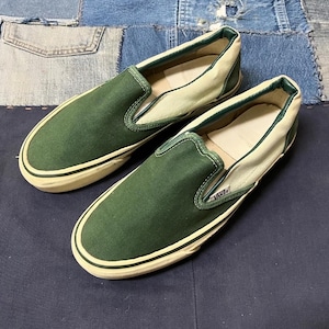 Vintage 80s Vans Skate Sneakers Made in USA Canvas Two Tone Vintage 80s Vans Skate Sneakers Made in USA Canvas Two Tone