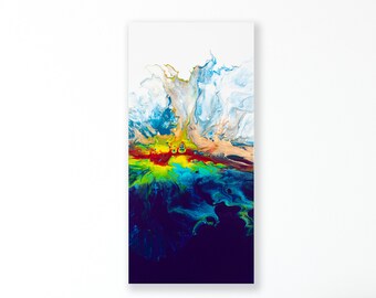 20 « x10 » Peinture Acrylique Originale sur Toile À Vendre, Explosion Couleur 2