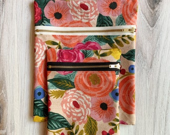 Rifle Paper Co, sac en toile de coton, crème Juliet Rose, 5 et 7 pouces