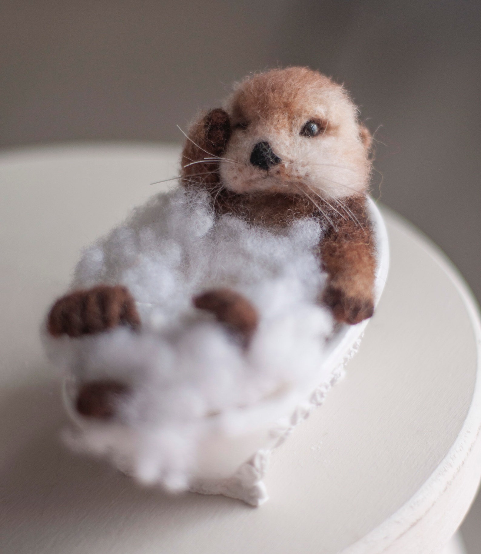 Needle Felt Otter in Bath cute wool otter in bathtub Etsy