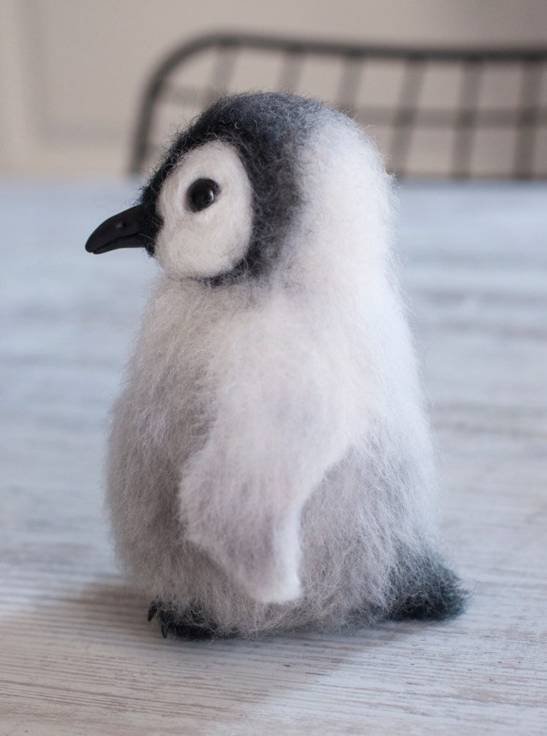 Needle felted penguin chick baby penguin penguin wool | Etsy