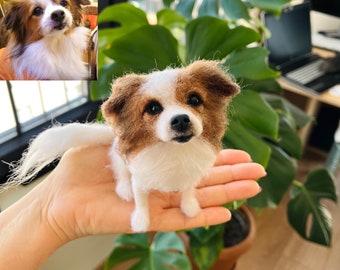 Mini Felted Pet Memorial Dog Art 10-13 cm, Custom Made Miniature Dog Soft Sculpture, Replica in memory of your puppy, Pet loss gift