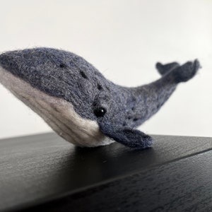 Needle Felted  Whale Art Toy, Wool Felt Whale Nursery Decor