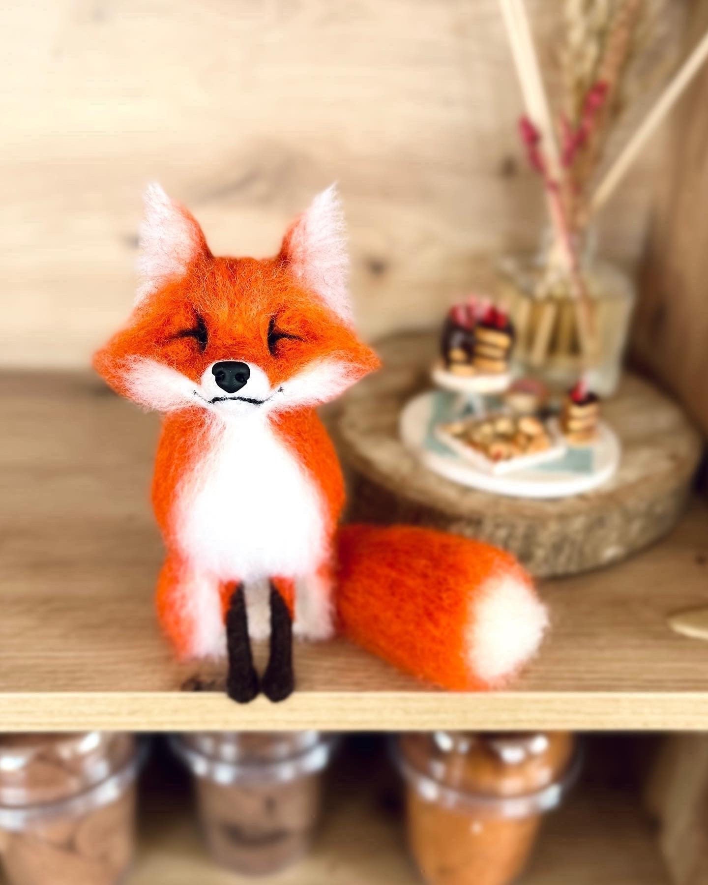 Miniature Needle Felted Fox Toy