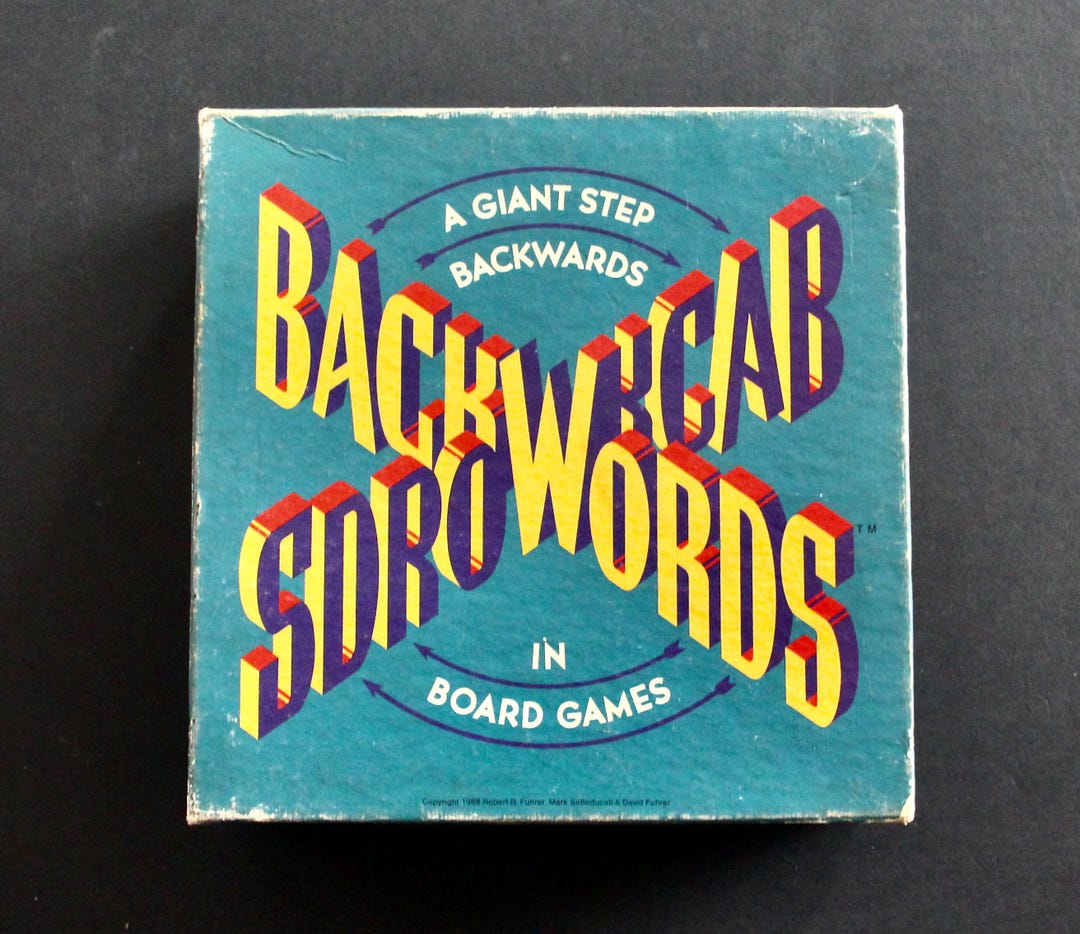 Vintage 1988 Backwords Game -A Giant Step Backwards in Board Games - Etsy
