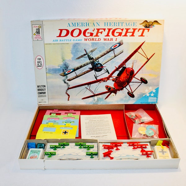 Vintage 1962   Dogfighter - American Heritage by Milton Bradley  Object: To 'Shoot Down' all of the opponent's planes