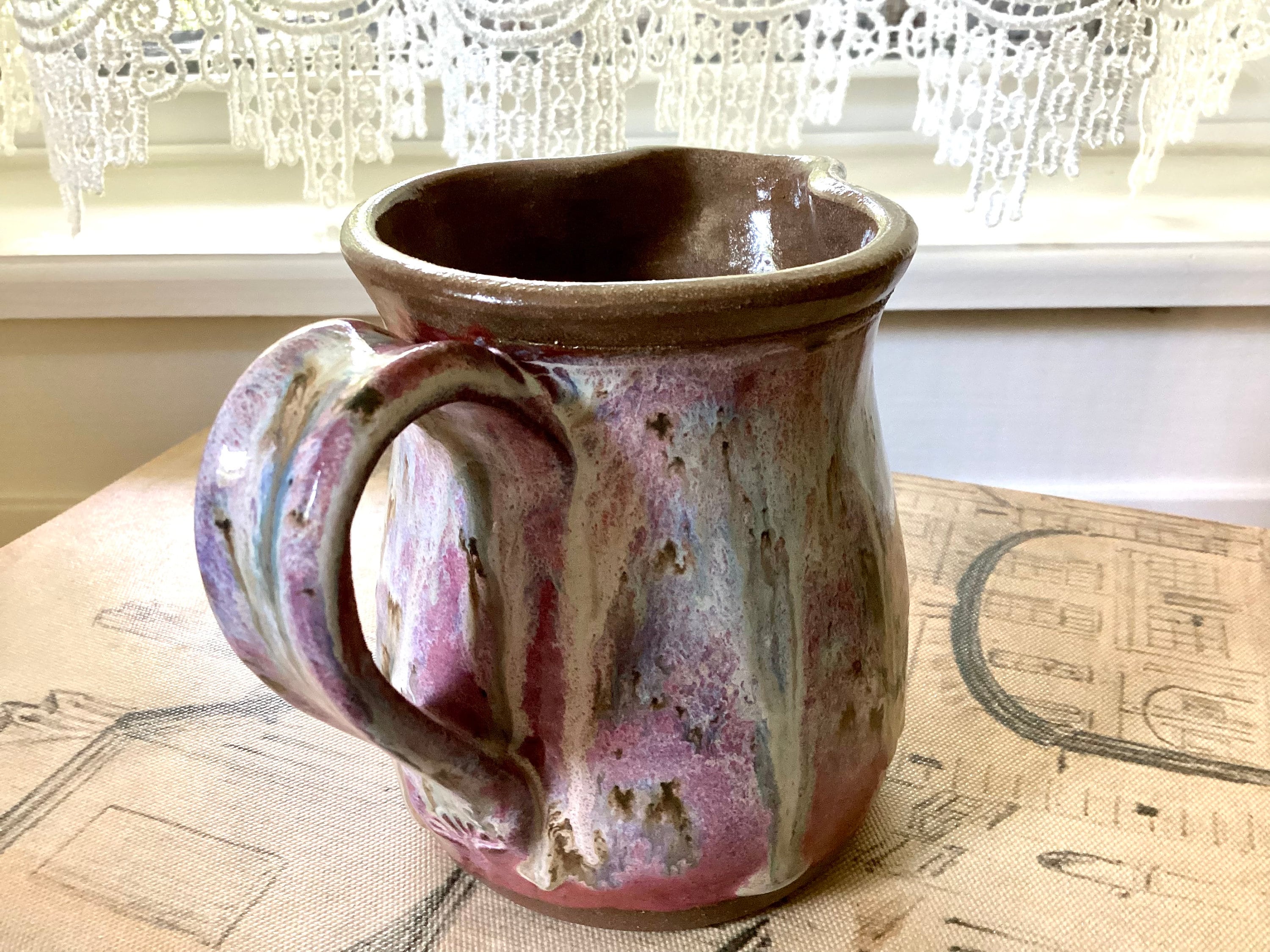 Vintage Raspberry Ceramic Pitcher Rich Vibrant Raspberry Glazed Stoneware Pitcher - Etsy