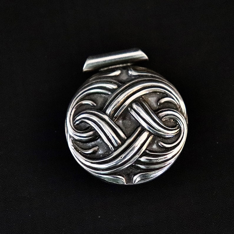 Celtic Crane ~ Sterling Silver Pendant Reversible