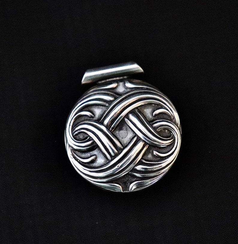 Celtic Crane ~ Sterling Silver Pendant Reversible