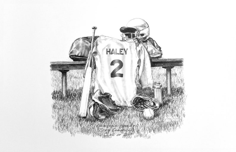 Personalized Softball Print, Softball Gift, Senior gift, Banquet Gift, Pencil Personalization, Senior Night,Senior Athlete Gift
