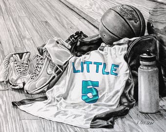 Personalized Basketball Print, Team Colors, Basketball Gift, Girls and Boys Basketball, Senior gift, Banquet Gift