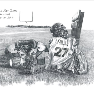 Personalized Football Print: Senior Gift, Team Colors