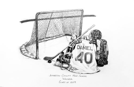 Personalisierte Hockey Druck Custom Eishockey Art Hockey Etsy