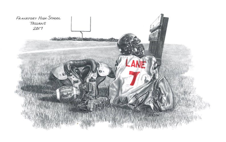 Personalized Football Print, Team Colors, Football Gift, Senior gift, Banquet Gift