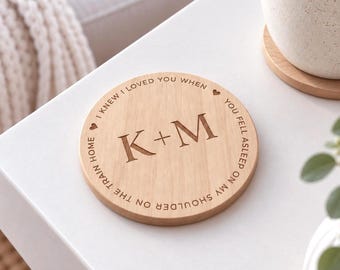 Personalised I Knew I Loved You When Coaster, Romantic Gift for Partner, Anniversary Couple Gift