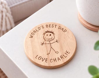 Personalised Dad Coaster, Child’s Drawing Father’s Day Gift