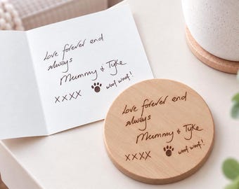 Personalised Handwriting Coaster, Actual Handwriting Keepsake Gift