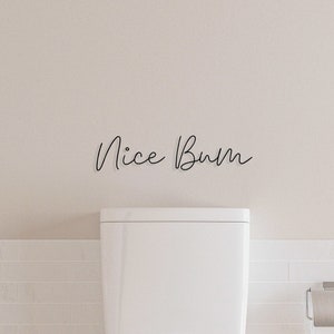 Nice Bum Wire Wall Art Sign - Nice Bum Sign - Bathroom Wall Art - Toilet Wall Art Decor - Typography - Funny Wall Art