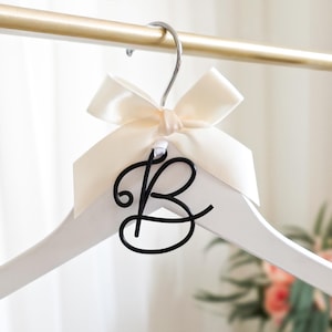 Personalised Wedding Hanger Charm - Initial Wire Tag, Bridesmaid Gift