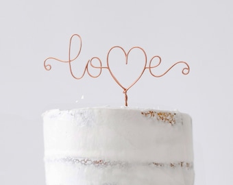 Love Cake Topper - Wedding Cake Topper - Wire Cake Topper - Wedding Decor - Minimalist - Elegant